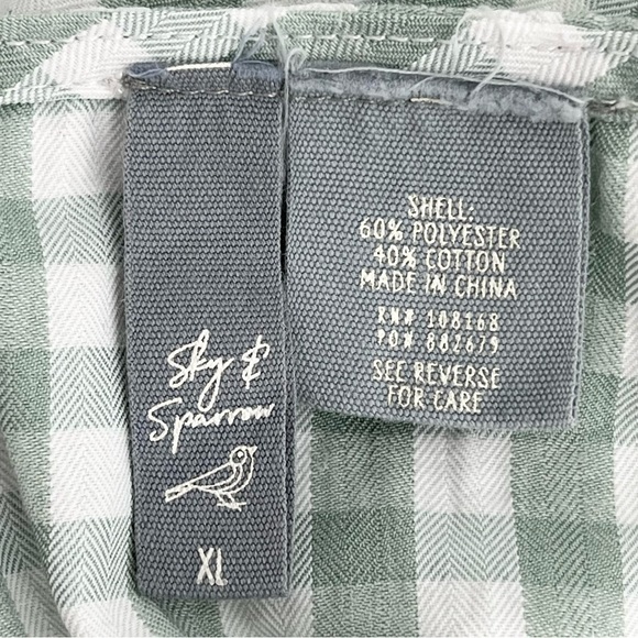 Sky & Sparrow Green Gingham Lightweight Open Tie-Back Mini Slip Dress Size XL - Picture 9 of 10